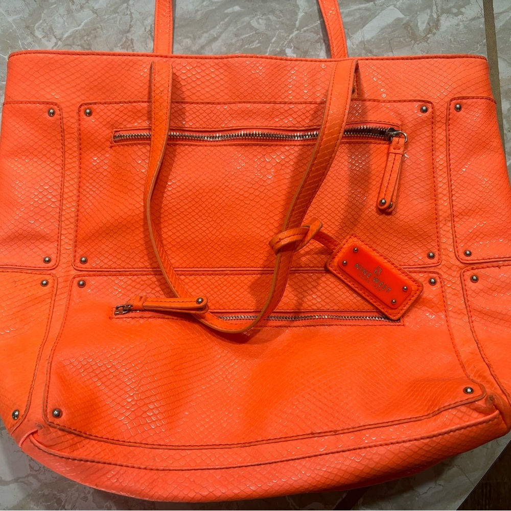 Orange Designer Tote Bag